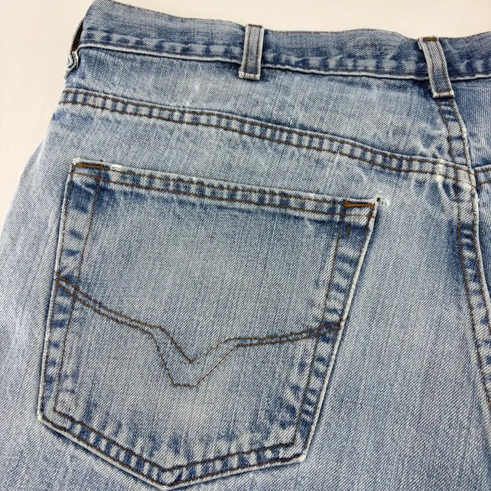 Harley-Davidson MotorClothes Jeans 38x30 Light Wash Distressed Moto Biker Denim